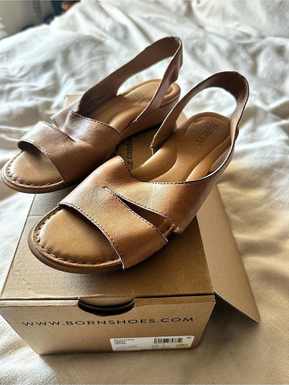 Born Crista Slingback Sandal Leather Brown US 6 M